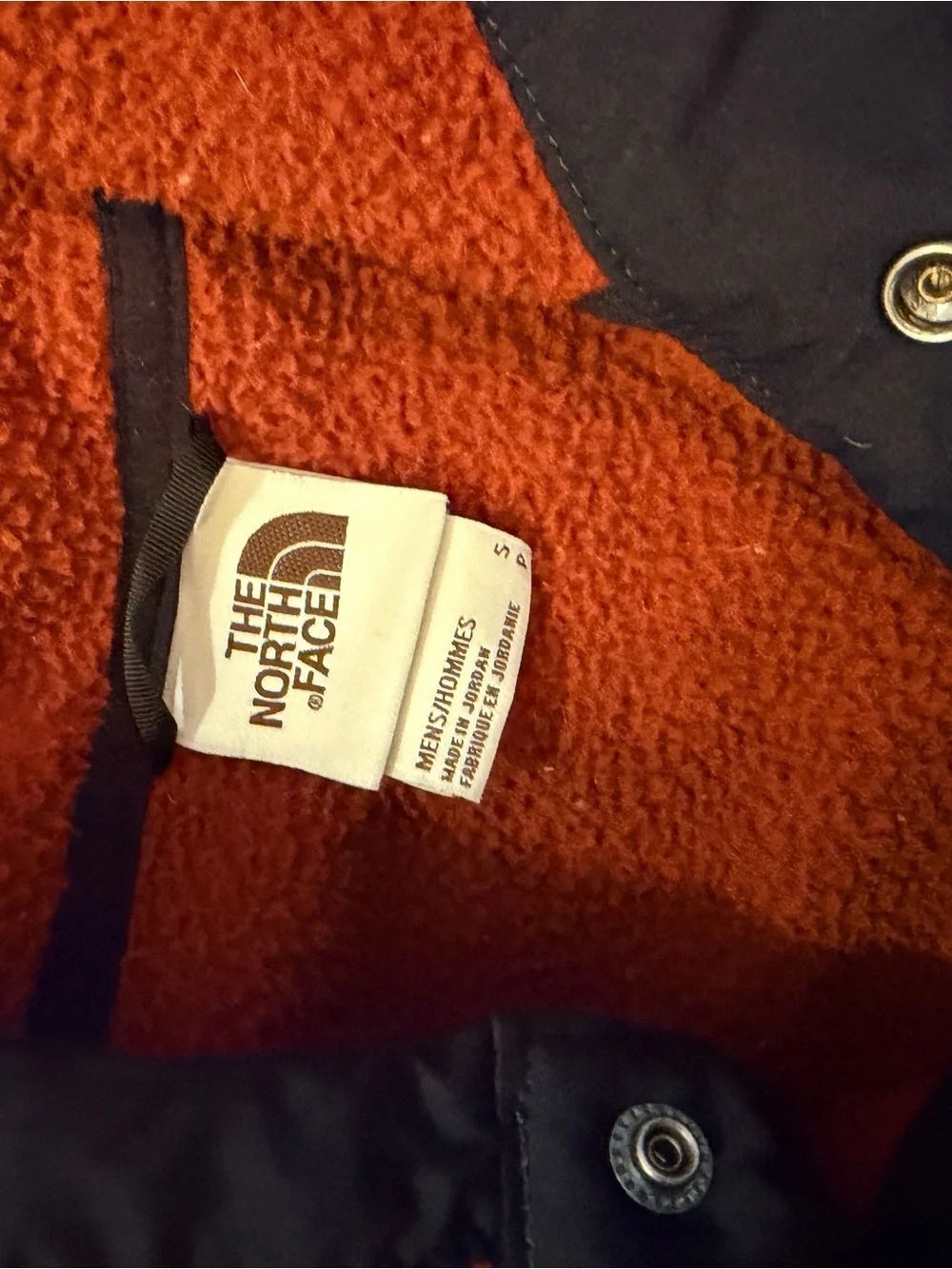 The North Face Rust Orange & Navy Fleece Pullover Hoodie
